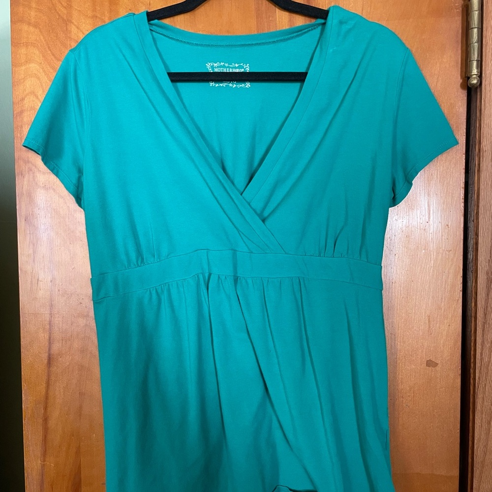 Motherhood Maternity Teal Short Sleeve Top